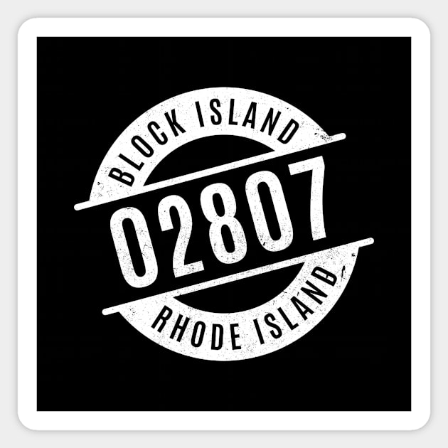Block Island Rhode Island 02807 Zip Code Sticker by creativecurly